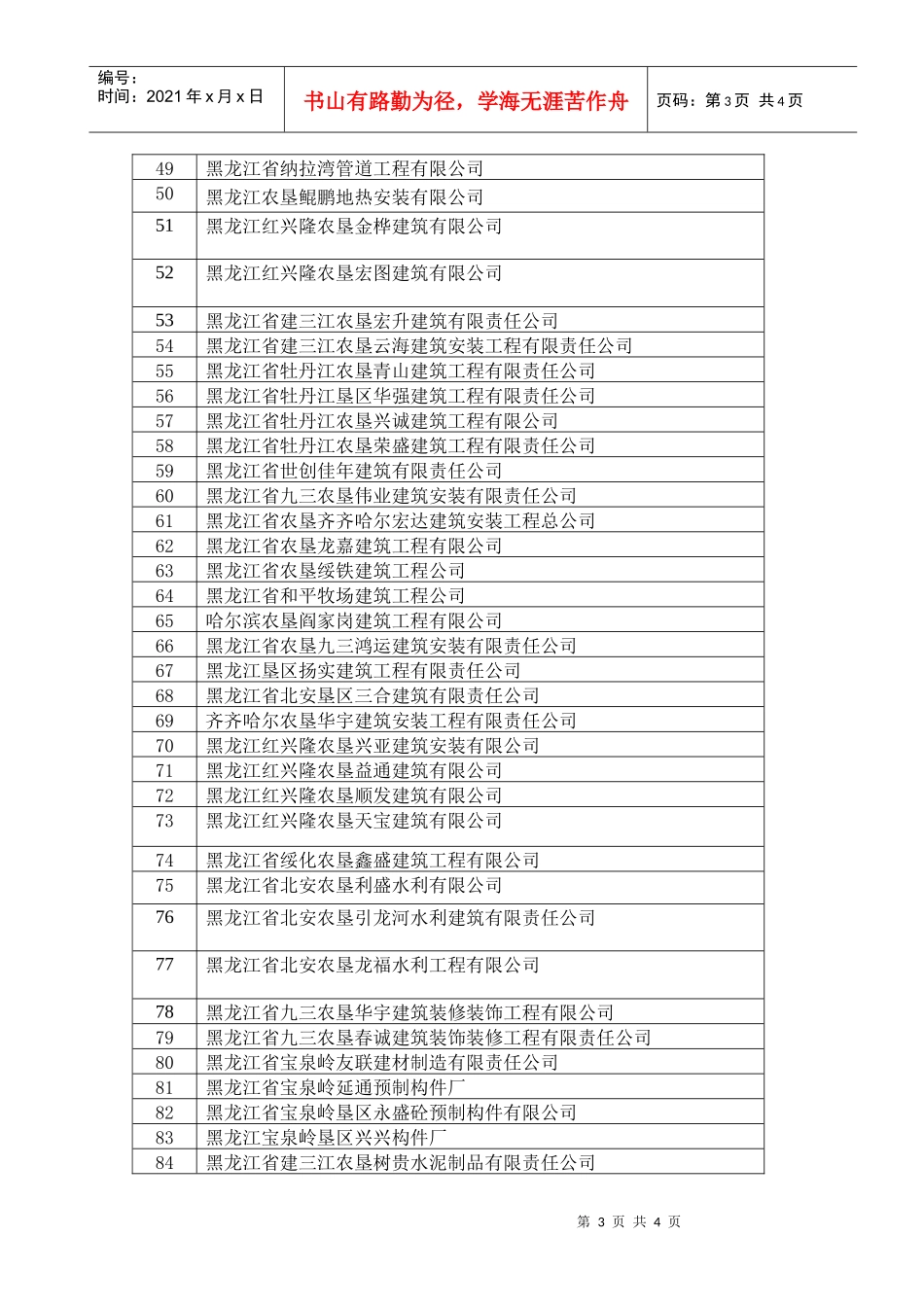 黑龙江省农垦总局建筑施工企业信用评价公示表_第3页