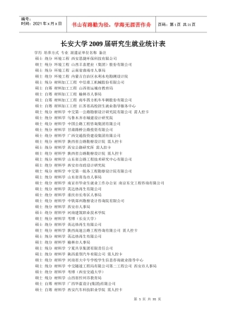 某汽车大学XXXX届研究生就业统计表