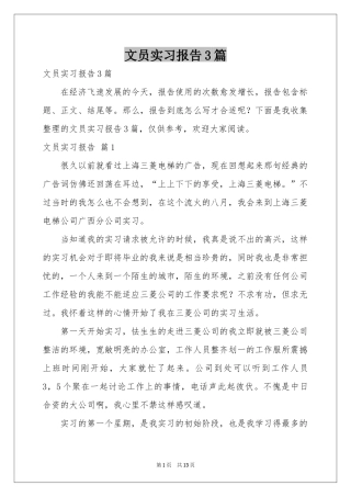 文员实习报告3篇