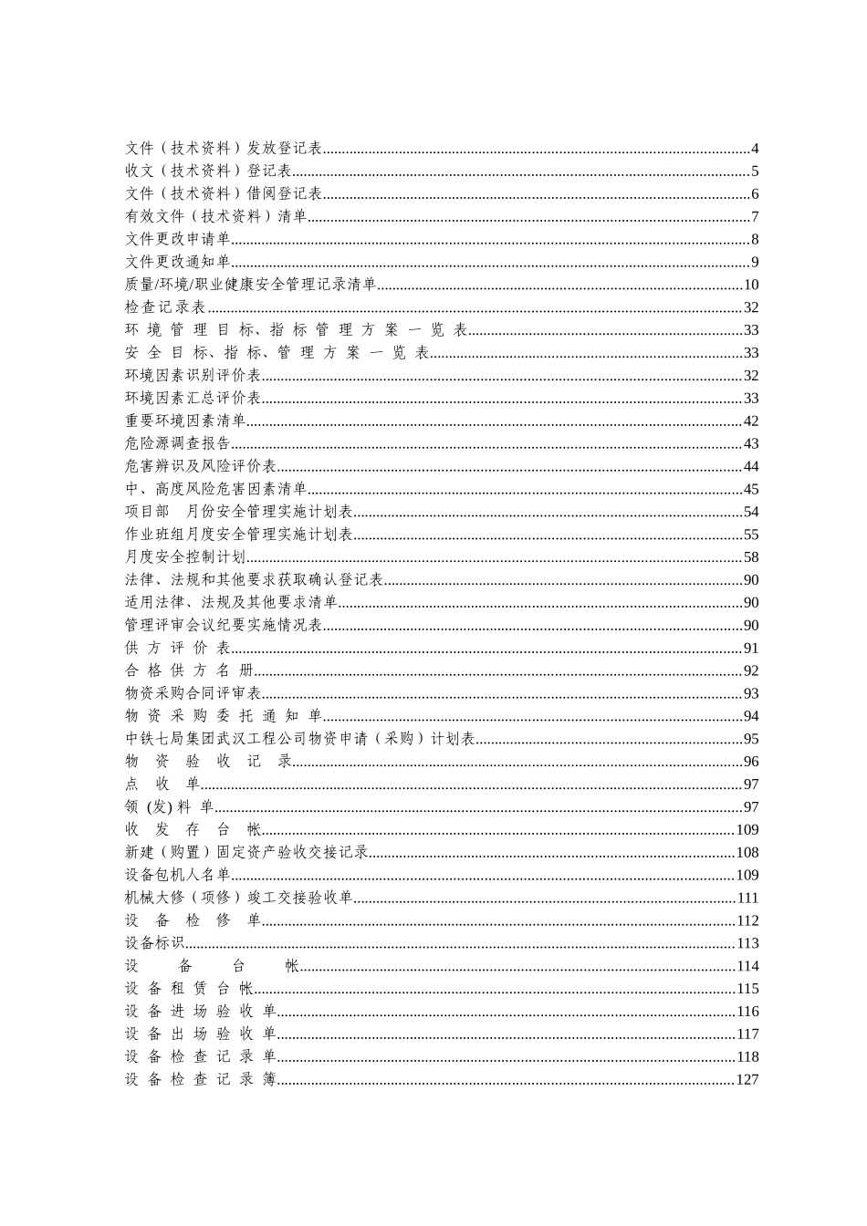01-24程序表格汇总(安全技术交底)_第1页