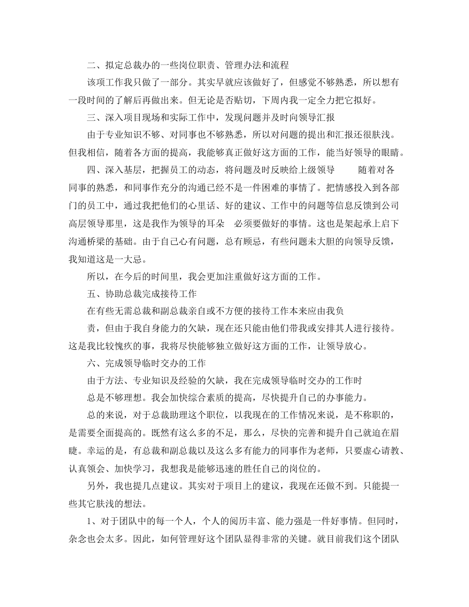 总裁助理年终工作总结模板_第2页