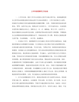 上半年助理律师工作总结