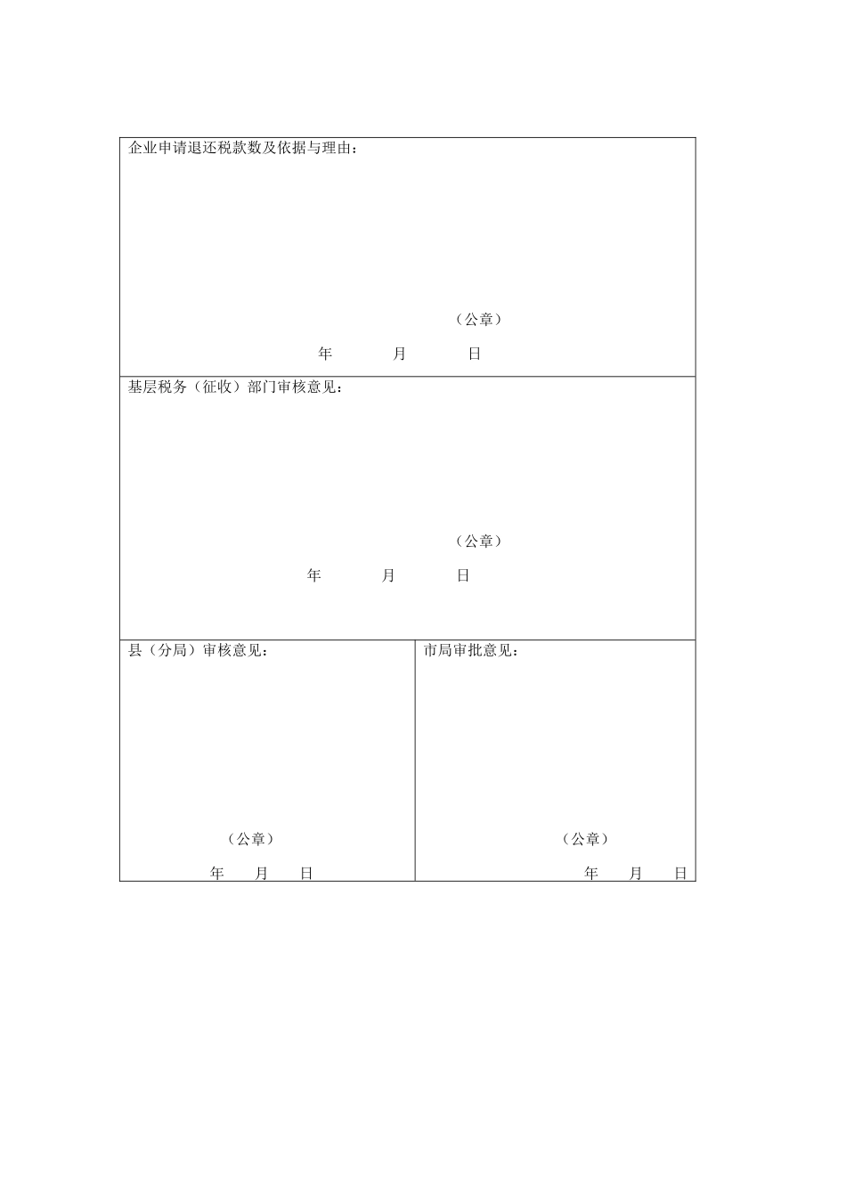 企业税务表格-连云港市出口货物使用专用税票多缴增值税返还审批表_第2页