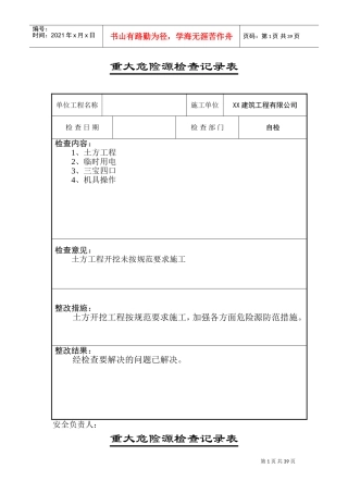 重大危险源安全检查记录表(DOC39页)
