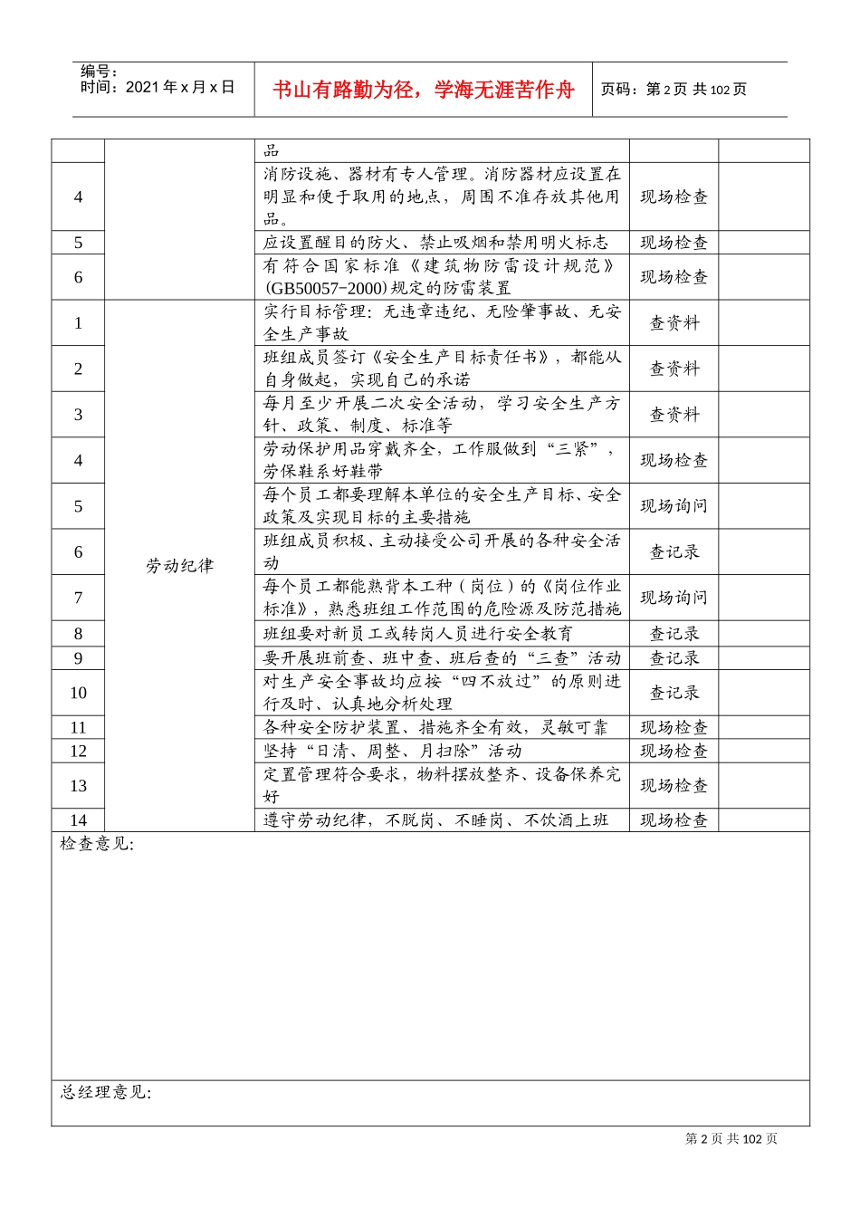 安全(日常)检查表(班组)(DOC97页)_第3页