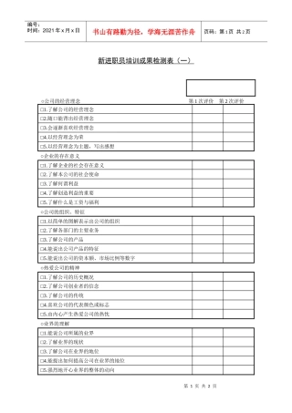 233进职员培训成果检测表（一）