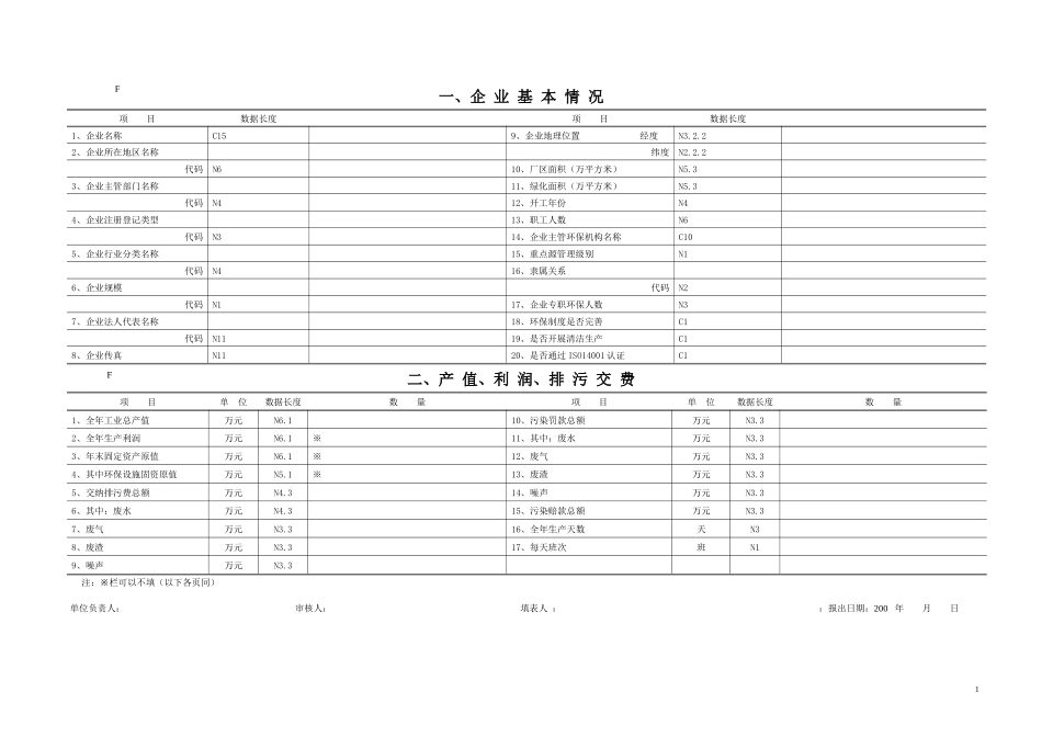 管理表格--工业企业环境保护动态数据库报表_第2页