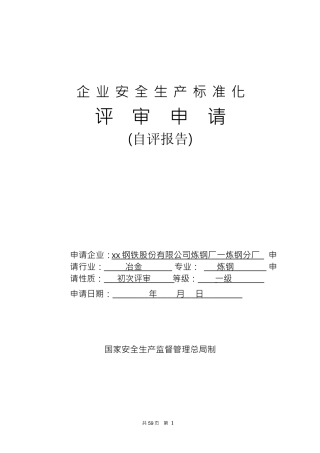 安全生产标准化企业自评报告(DOC54页)