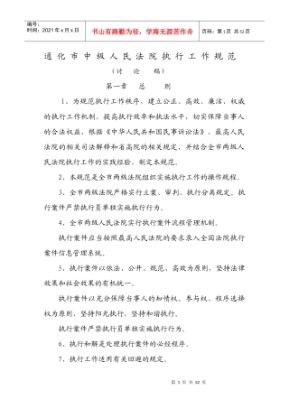 执行工作规范(修改)