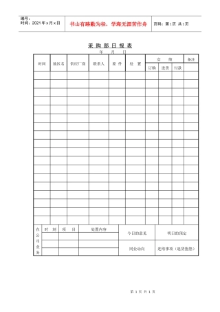 采购部日报表