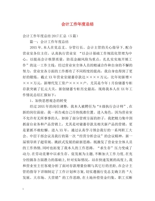 会计工作年度总结 