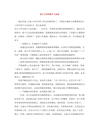 会计工作年度个人总结 