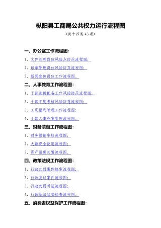 枞阳县工商局公共权力运行流程图