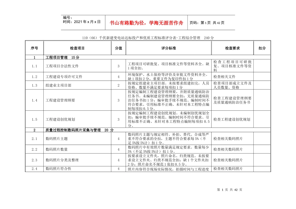 优质工程评分表_第1页