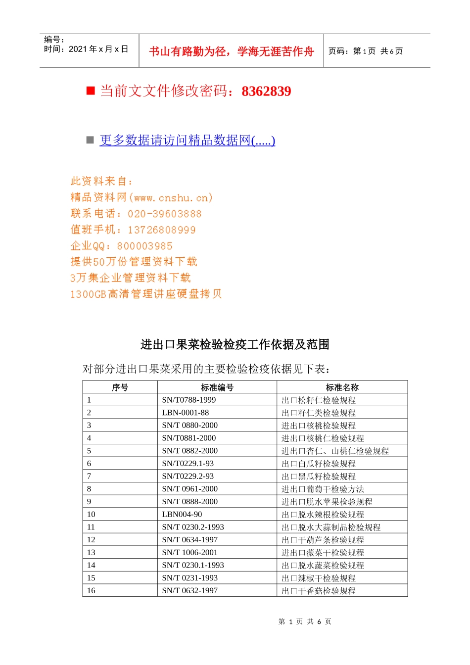 进出口果菜检验检疫工作流程图_第1页