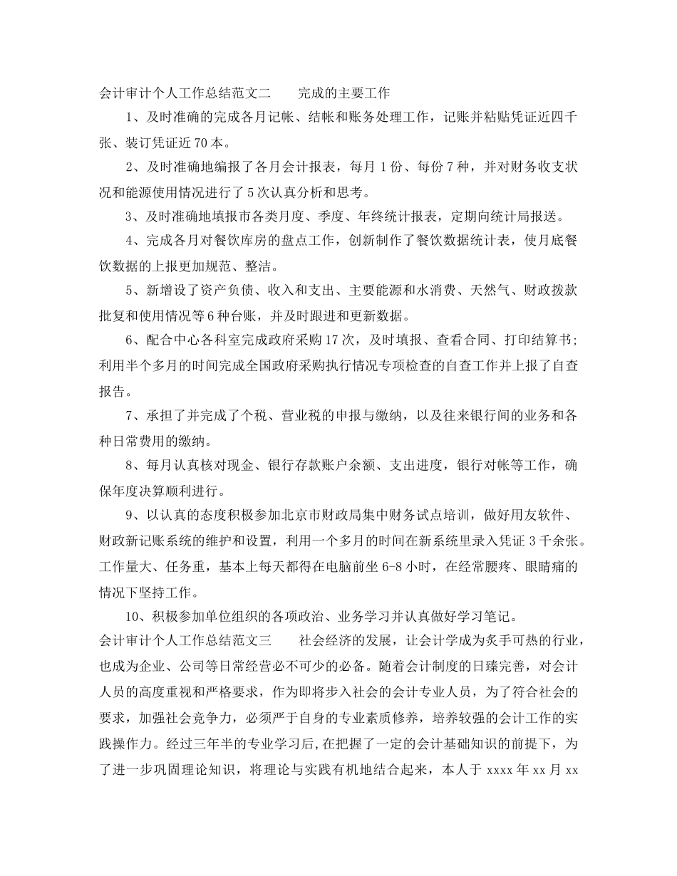 会计审计个人工作总结 _第3页