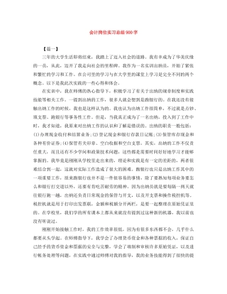 会计岗位实习总结900字 
