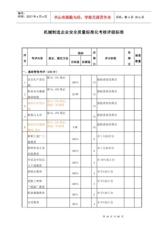 标准化考核评级标准