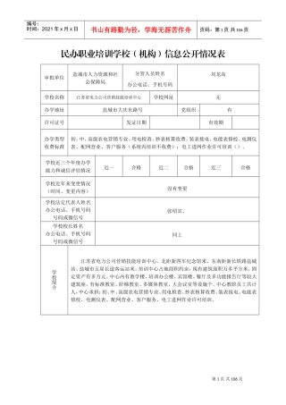 民办职业培训学校(机构)信息公开情况表(DOC89页)