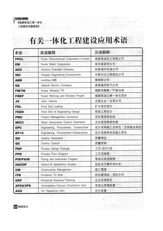 工程建设词汇术语表