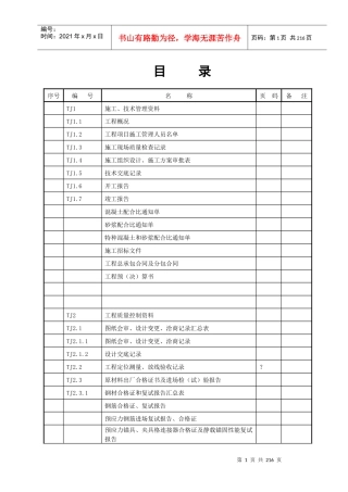 建筑工程资料表式