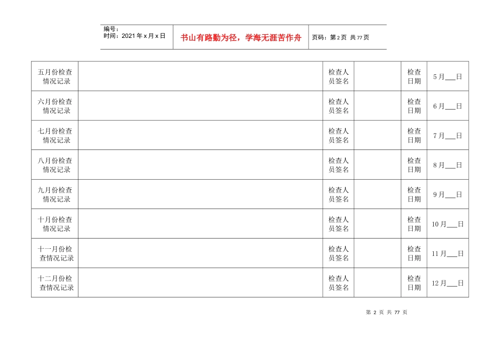 各种安全检查记录表(全面)_第2页