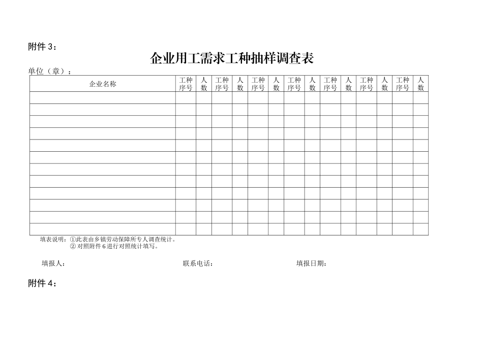 企业用工情况抽样(定点)调查表_第3页