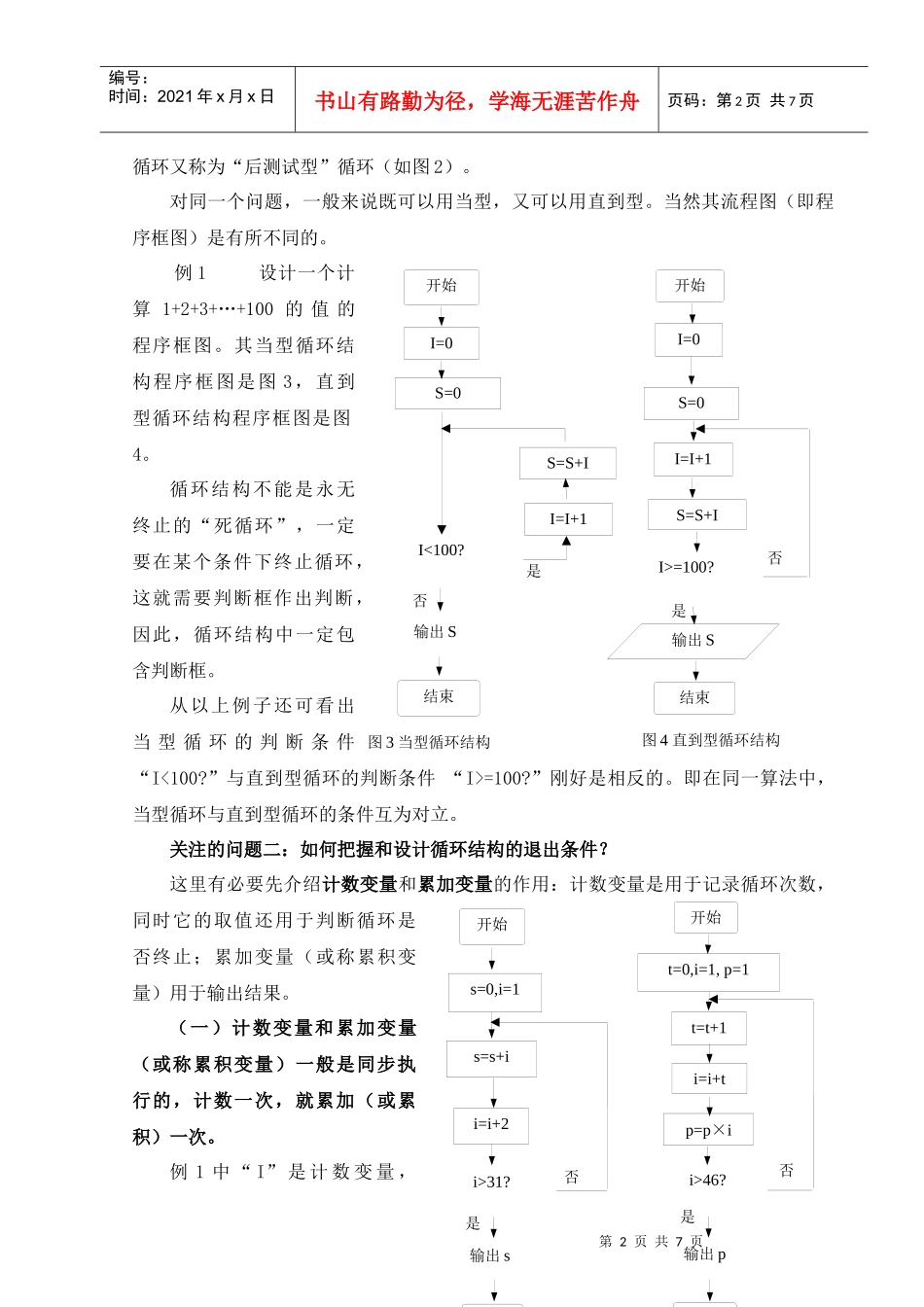 谈谈新课程改革中算法循环结构流程图的教学_第2页