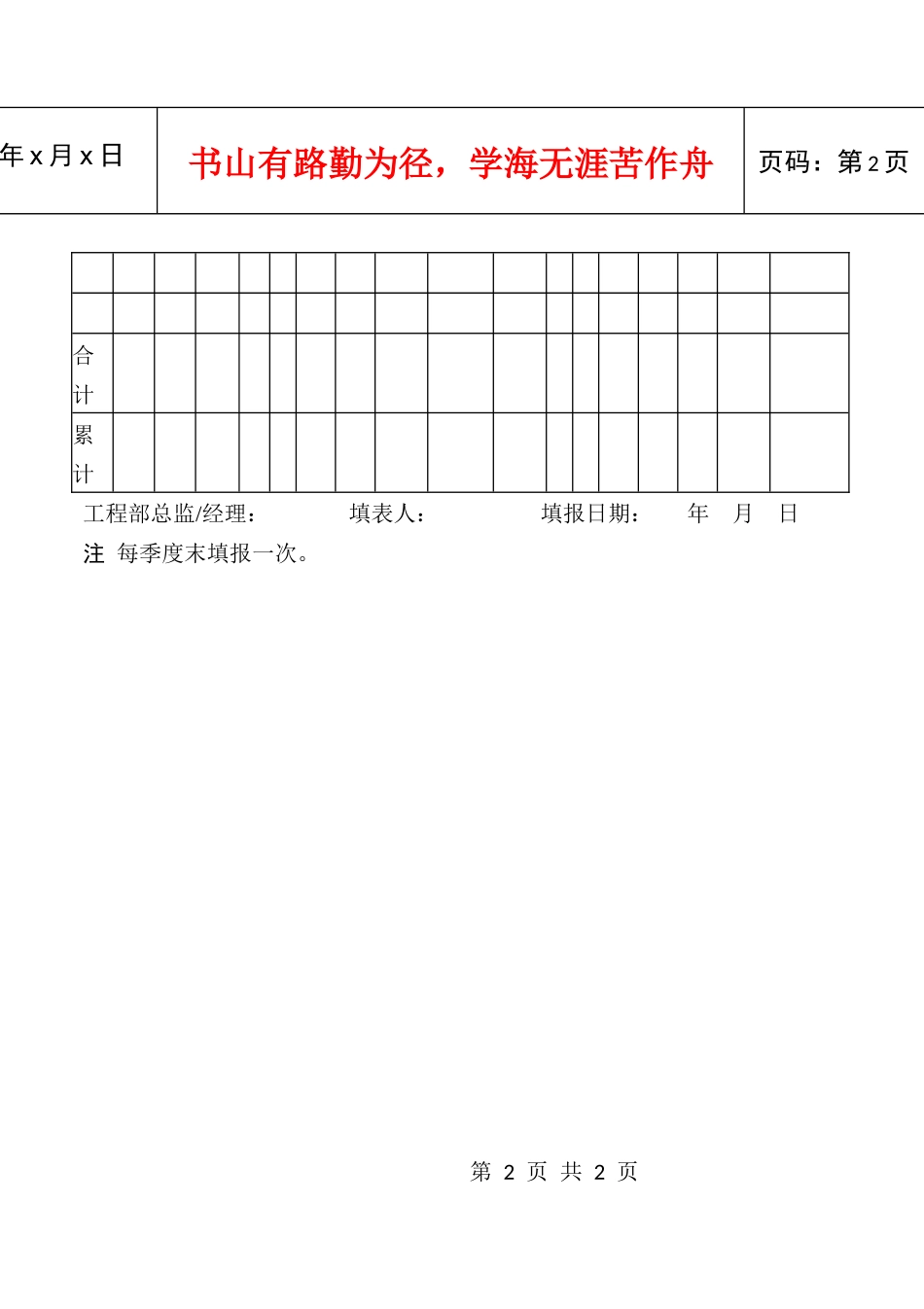 设备改造（大修）统计季报表_第2页