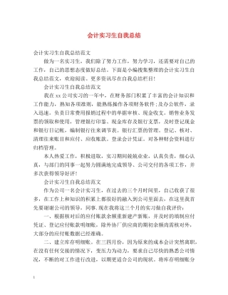 会计实习生自我总结2 
