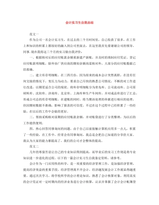 会计实习生自我总结 