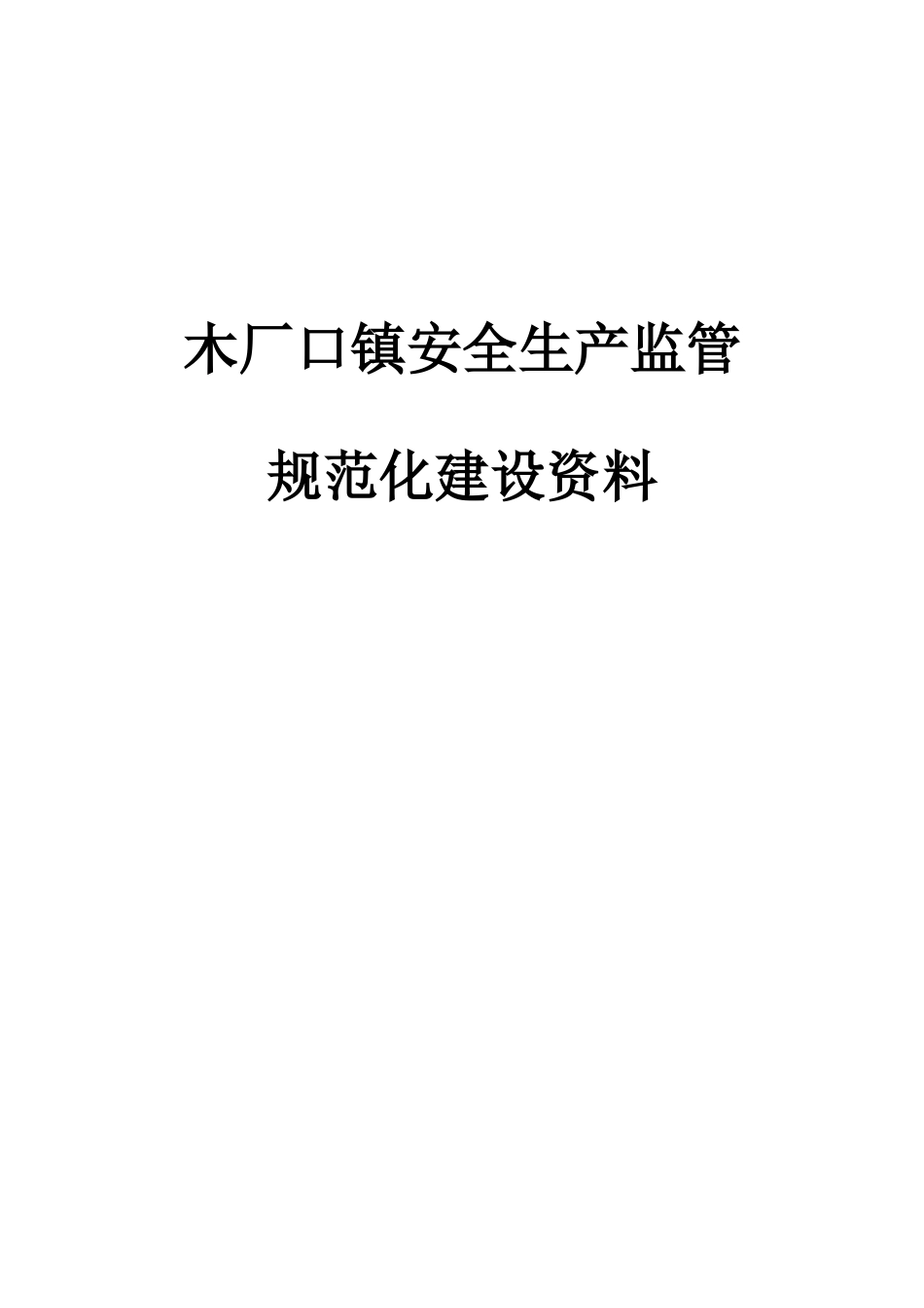 镇安全监管规范化建设资料(试行)_第1页