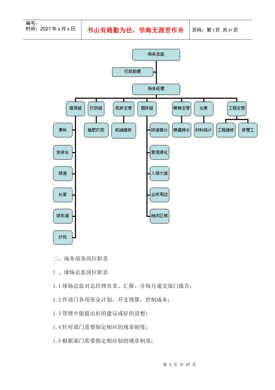 高尔夫球会各部门运作制度与工作流程_第3页
