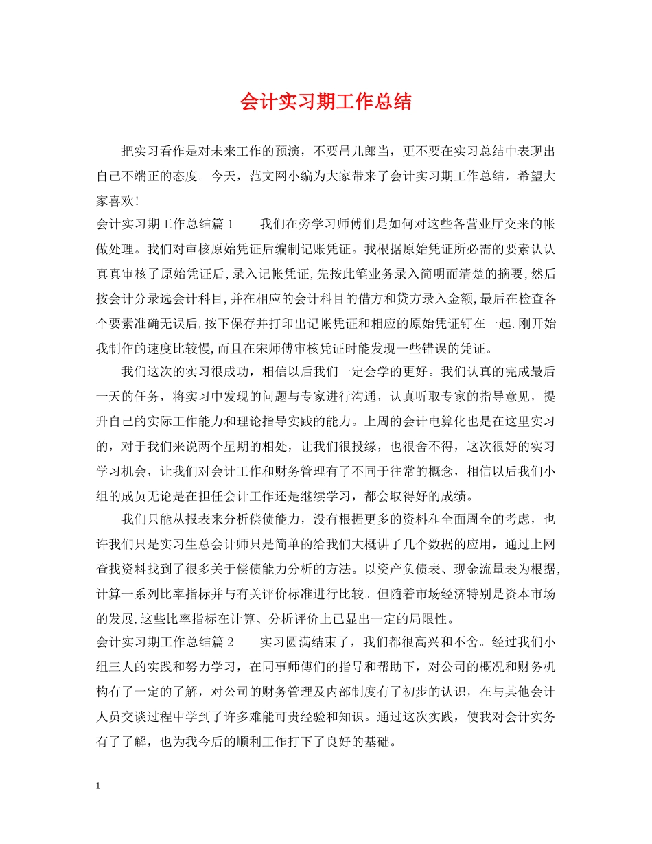 会计实习期工作总结 _第1页