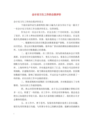 会计实习生工作的自我评价 