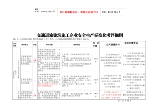 安全标准化考评细则用表