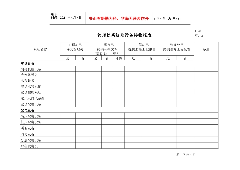 管理处系统及设备接收报表_第2页