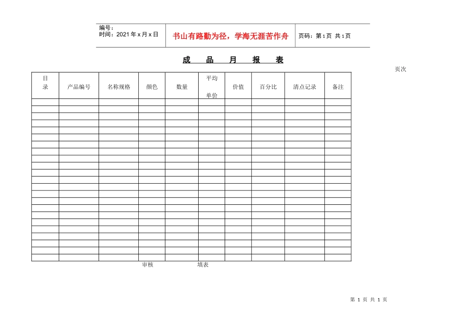 待销售成品月报表_第1页