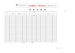 待销售成品月报表
