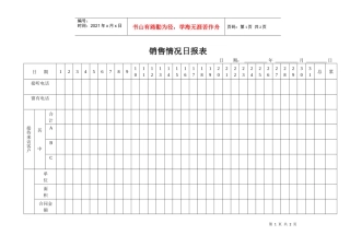 销售情况日报表