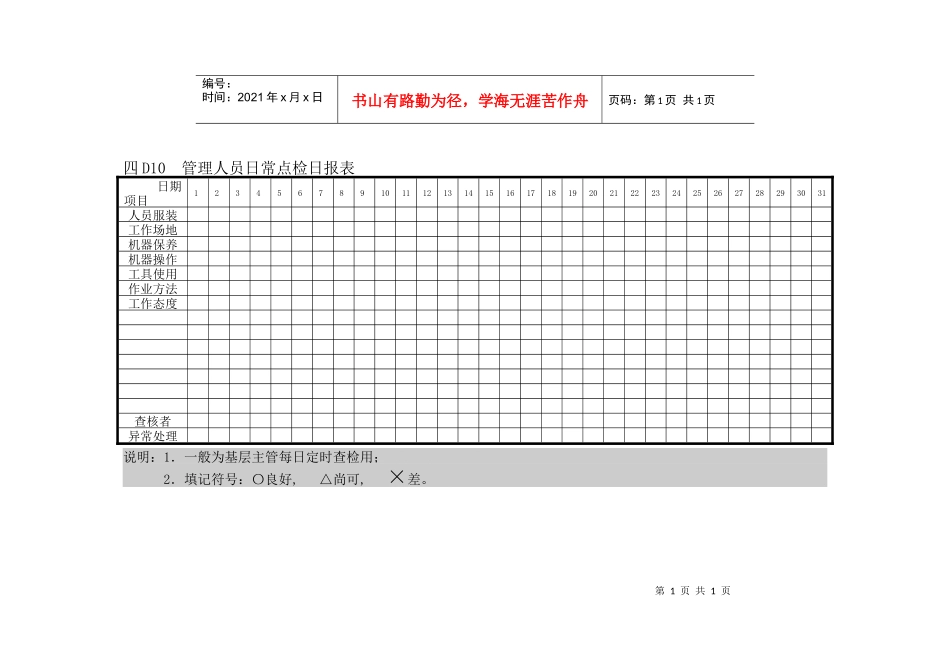 管理人员日常点检日报表_第1页
