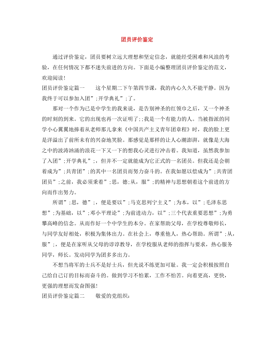 团员评价鉴定_第1页