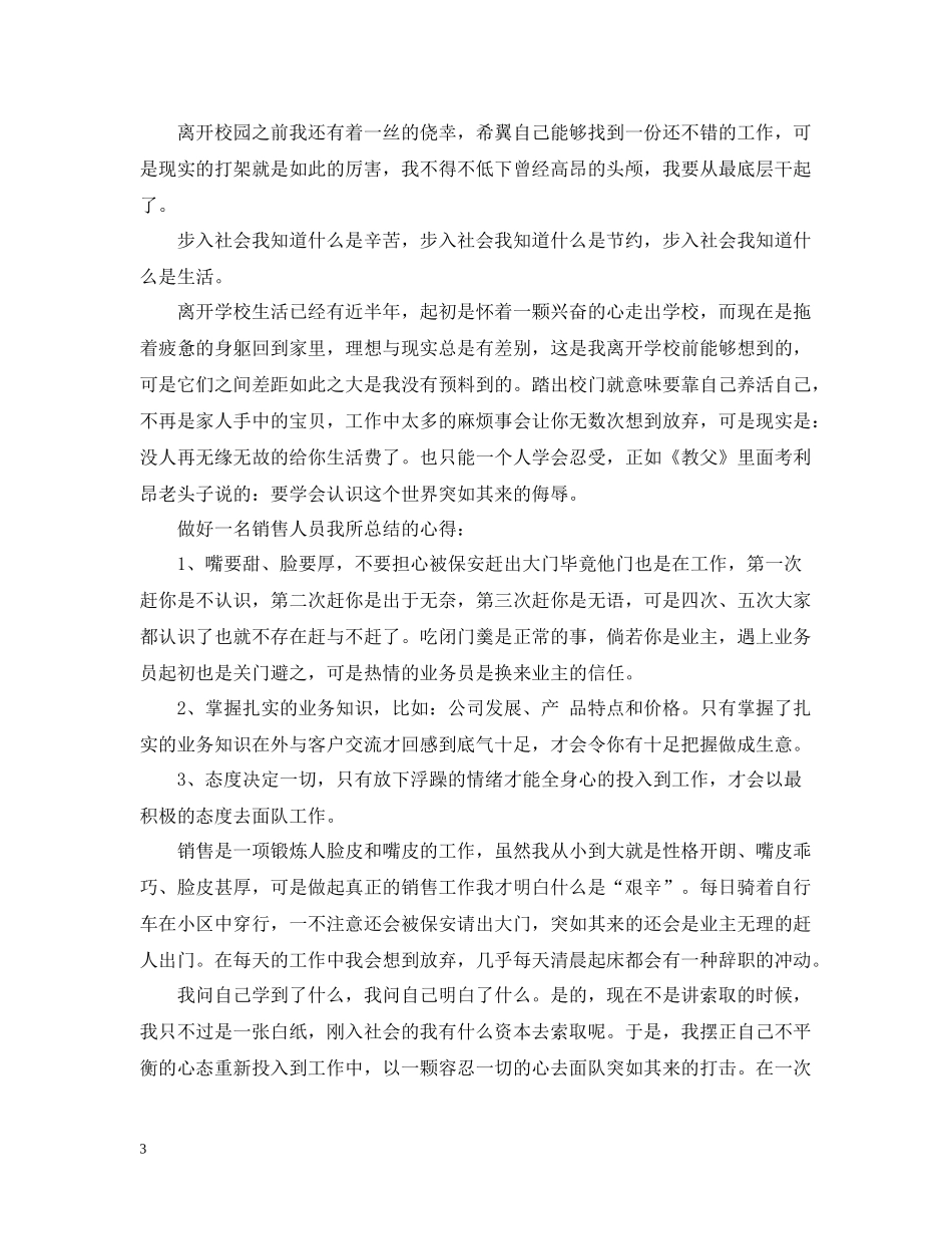 实习生销售工作总结报告_第3页