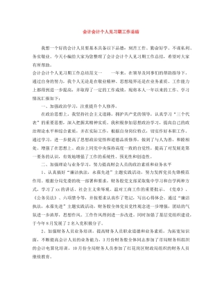 会计会计个人见习期工作总结 