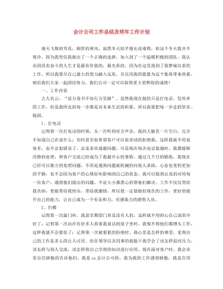 会计公司工作总结及明年工作计划 