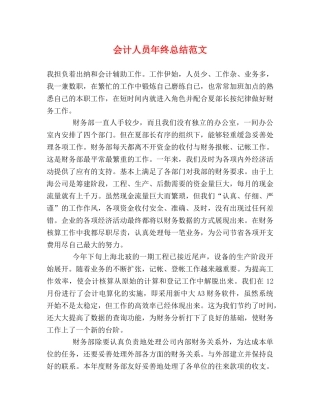 会计人员年终总结范文 
