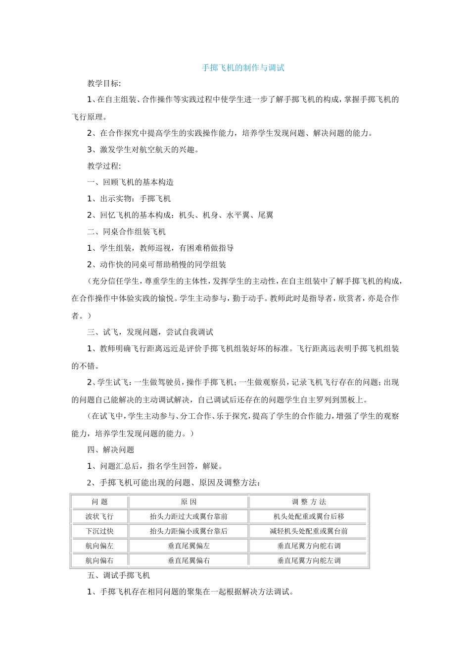 手掷飞机的制作与调试_第1页