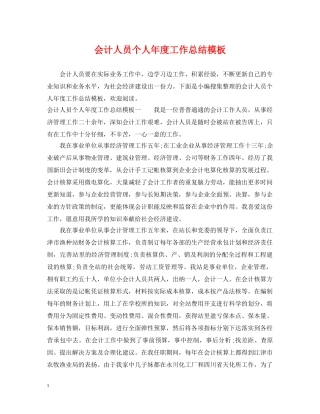 会计人员个人年度工作总结模板 