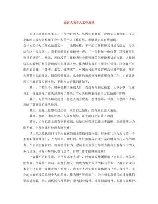 会计人员个人工作总结 