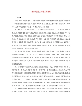 会计人员个人半年工作总结 